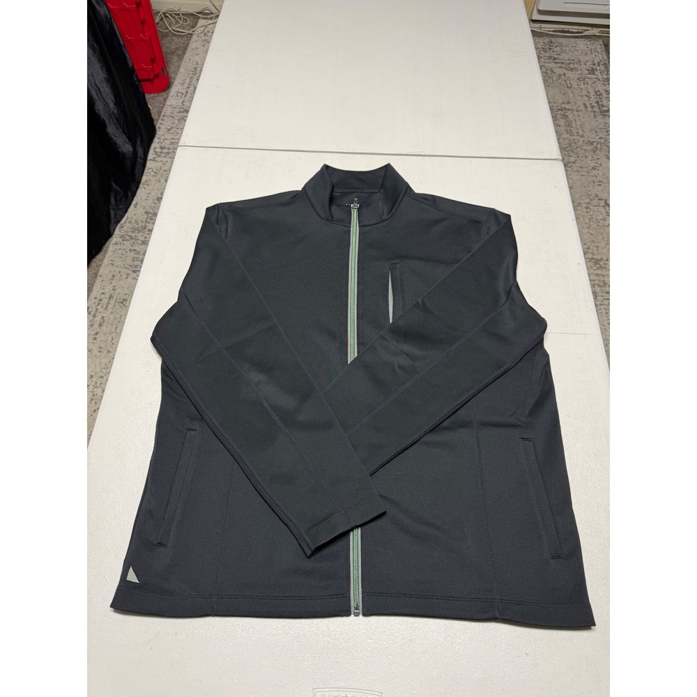 UNTUCKIT DASHWOOD MENS FULL ZIP FLEECE SIZE LARGE BLACK COLOR